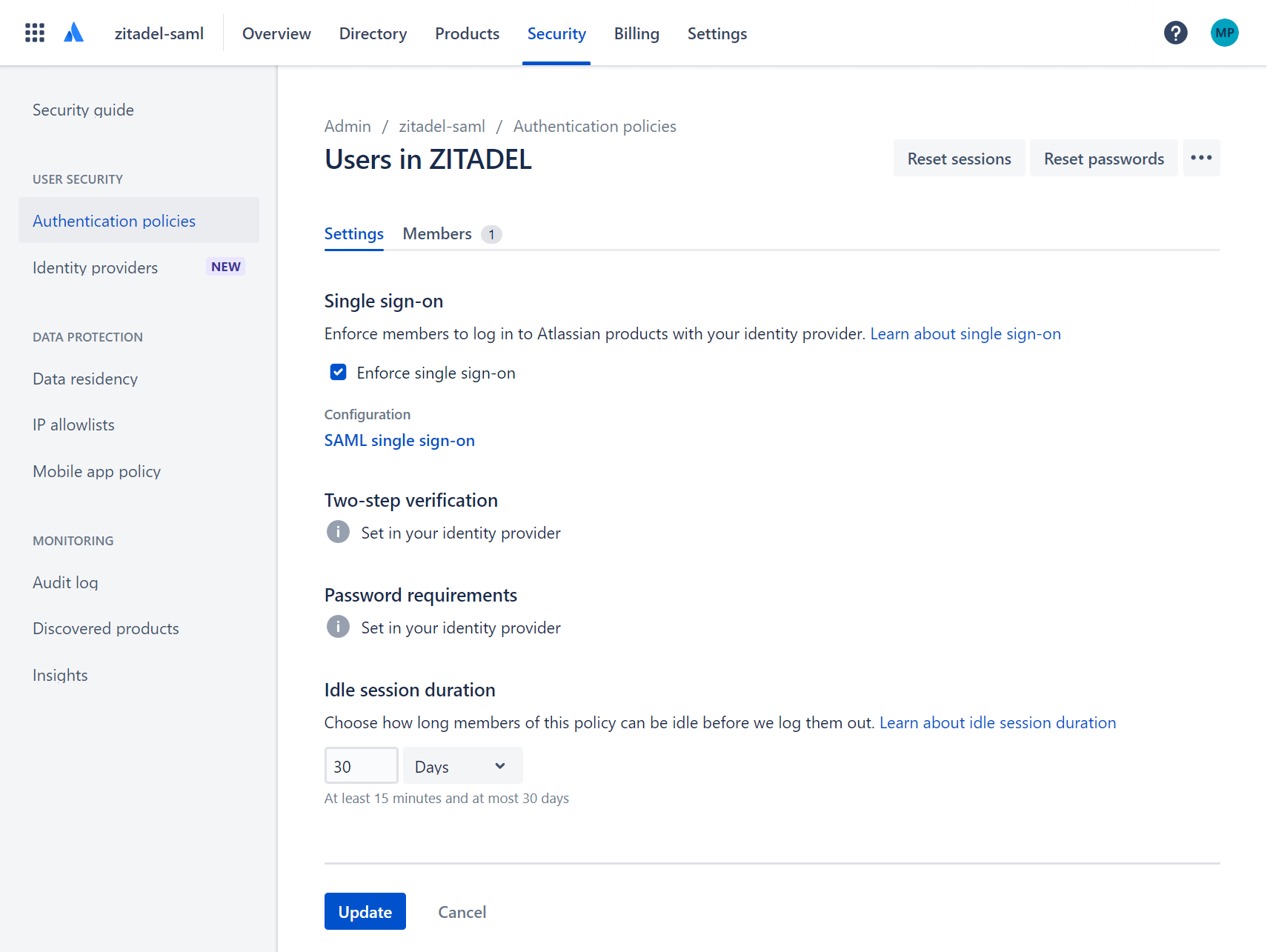 Authentication policies