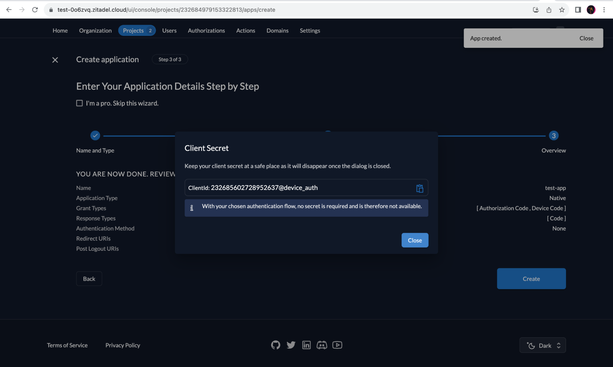 Device Authorization Flow in ZITADEL